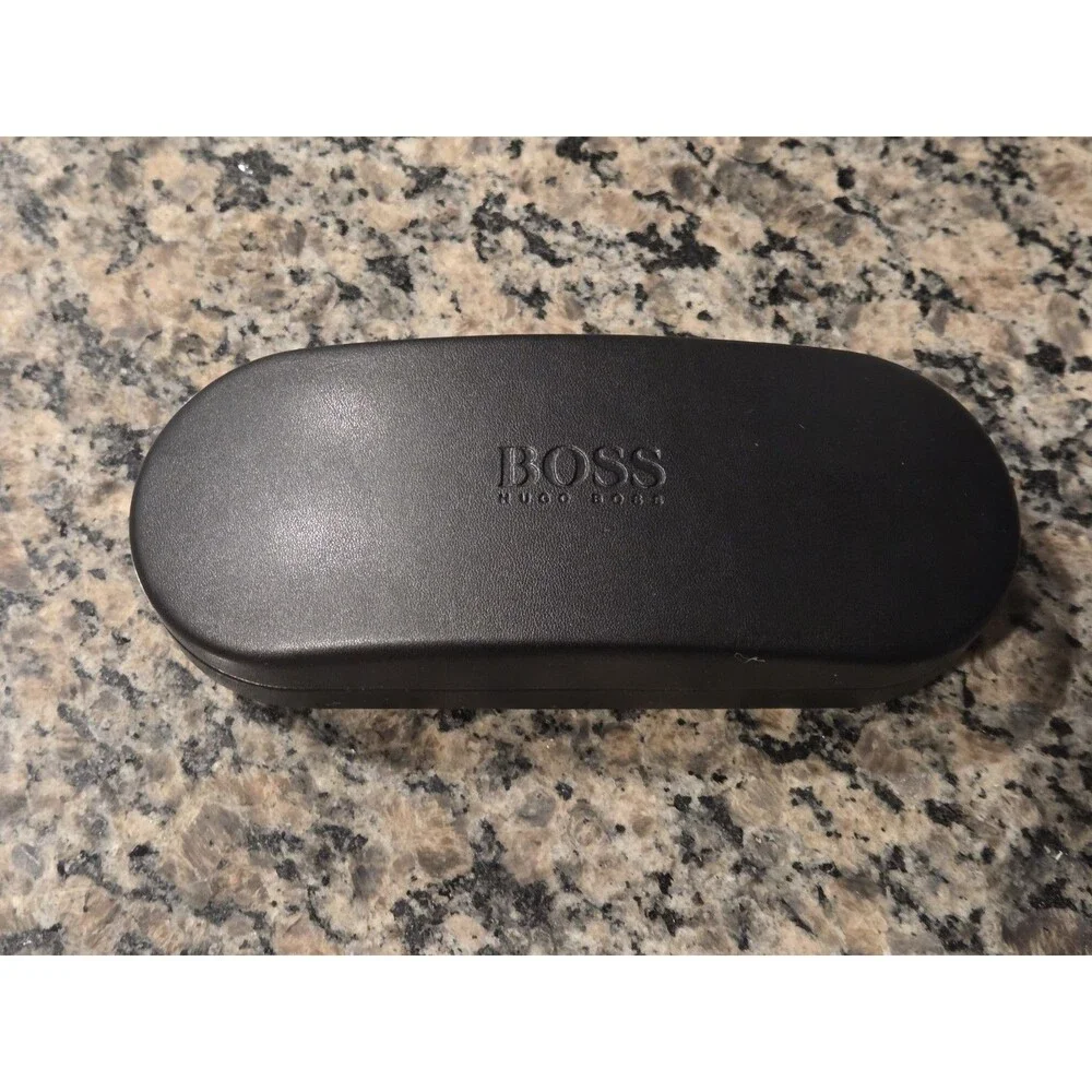 HUGO BOSS Sunglasses/ Eyeglasses Clamshell Case Black w/ Lens Cloth